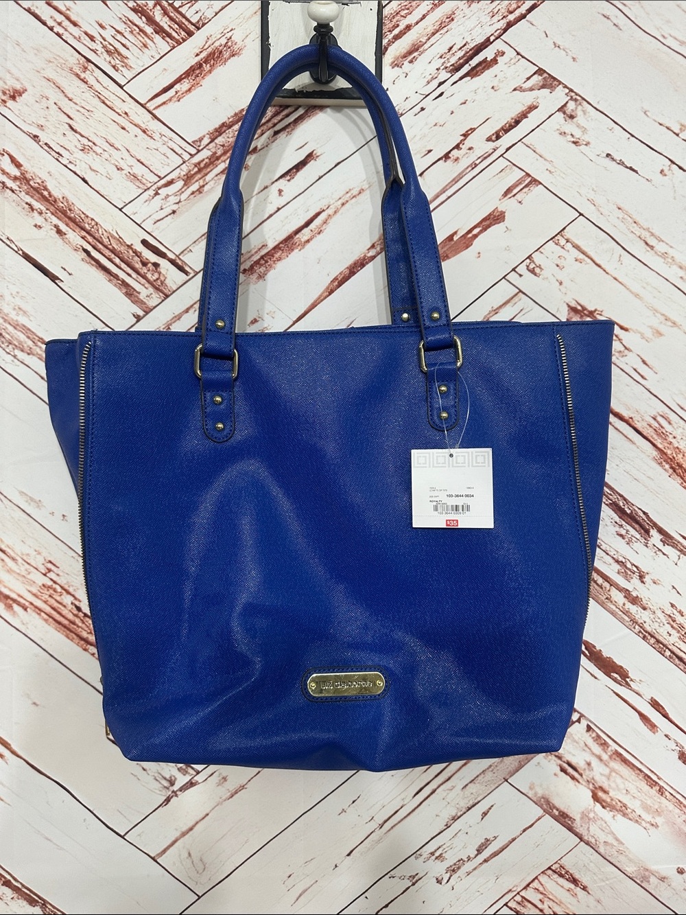 NWT Liz Claiborne Royal Blue Tote with Double Handles